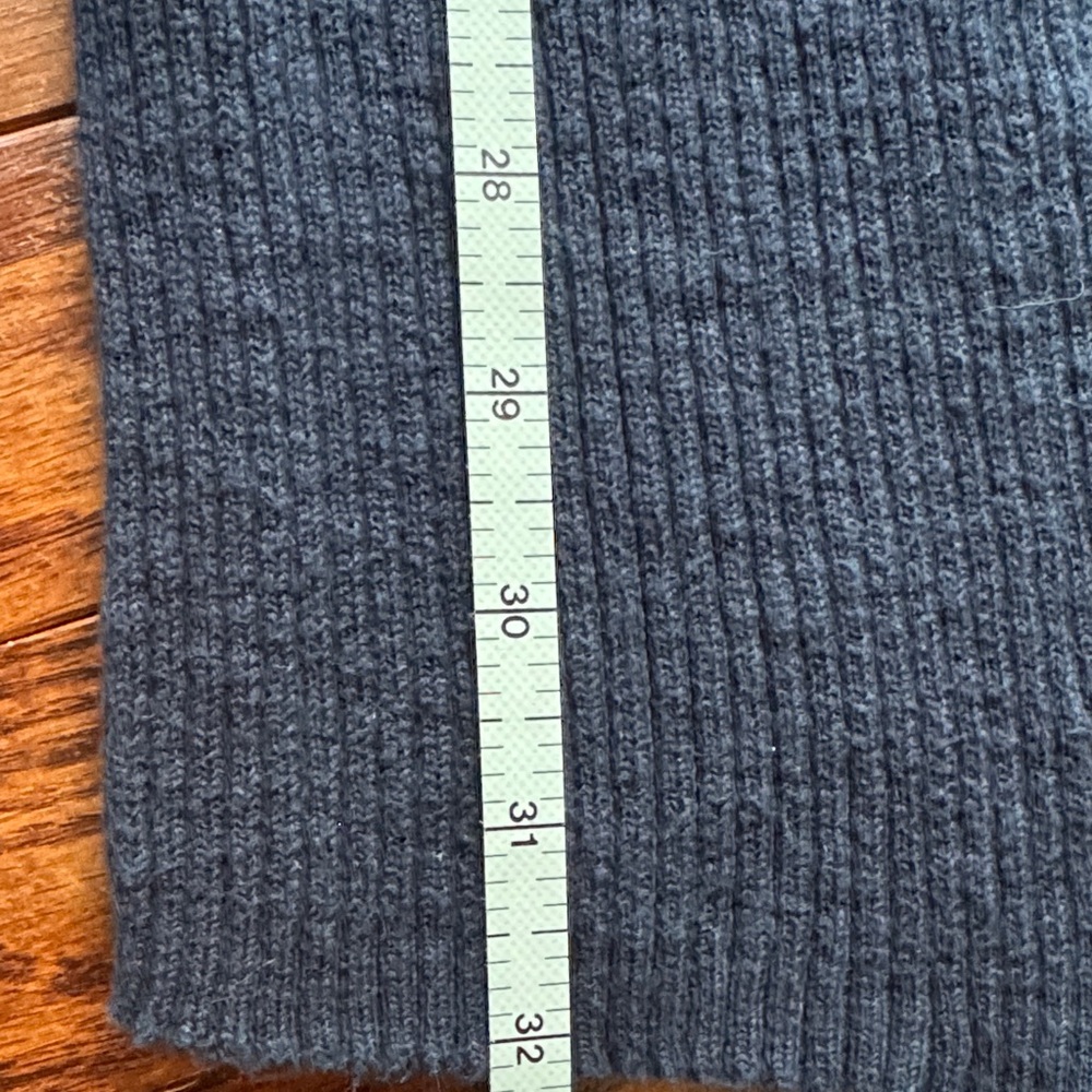 Navy Ribbed Button-Down Long Cardigan - Picture 5 of 5